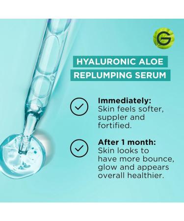 Garnier Aloe Vera Serum With HYALURONIC ACID and Aloe Vera Replumping and Hydrating Suppler Skin that Glows Healthier Looking Skin For Normal to Combination Skin Vegan Formula 30ml - Buy Online on GoSupps.com