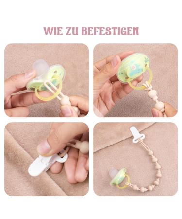 Beboan Silicone Pacifier Chain for Girls - 2 BPA-Free Baby Pacifier Chains with Lock & Bite Toys - Purple Beige Baby Party Set - Buy Online on GoSupps.com