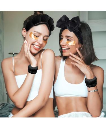Shop Black Terry Hair Band for Cosmetics & Spa - Moisture-Wicking Headband for Face Washing Yoga & Shower - Buy Online on GoSupps.com