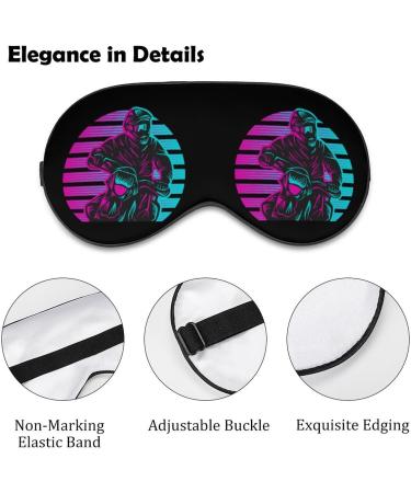 Retro Motocross Sunset Sleep Mask - Adjustable Eye Cover for Sleeping & Travel - Buy Online on GoSupps.com