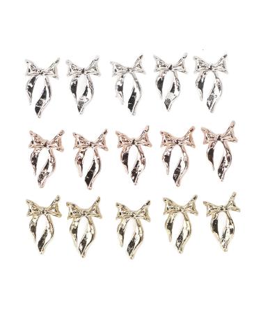 3D Glitter Bow Nail Charms Nail Glitter Charm Rhinestones Ornaments Nail Art Decorations Glitter Accessories for DIY Craft Nail Art Design Manicure Decor