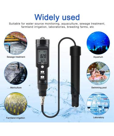 Qcwwy Test Strips & Oxygen Measuring Device - Digital Water Quality Tester with Temperature Detection & Dissolved Oxygen Detector - Buy Online on GoSupps.com