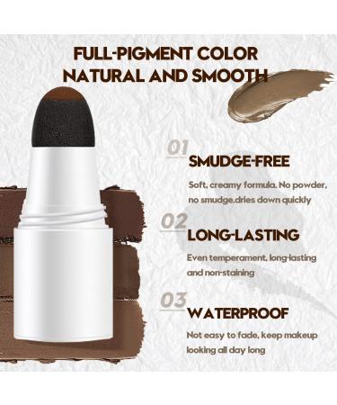 Eyebrow Stamp & Stencil Kit with Brushes - Long-lasting Waterproof Pomade in Dark Brown - Buy Online on GoSupps.com