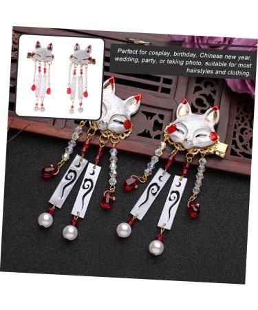 Toyvian 1 Pair Fox Tassel Clip Barrettes for Hair Chinese Tassel Hair Clip Hair Clips for Hair Accessory for Women Tassel Hairpin Pearl Hair Accessories Kimono Hair Alloy - Buy Online on GoSupps.com