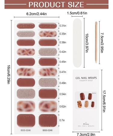 EBANKU 20 PCS Gel Nail Strips Nail Gel Polish Strips Full Wraps Adhesive Gel Nail Stickers with Nail File and Stick(UV/LED Lamp Required) (7) - Buy Online on GoSupps.com