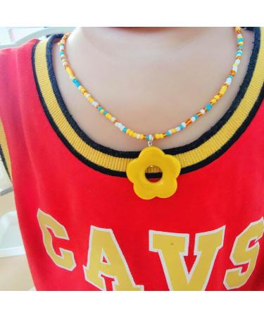 Vsilay Lianxue Colorful Floral Pearl Necklace | Cute Acrylic Beads Collarbone Chain | Fashion Jewelry for Women & Girls - Buy Online on GoSupps.com