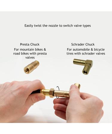 JACO BikePro Tire Pressure Gauge - 160 PSI for Road Bike & BMX | Presta & Schrader Air Chucks - Buy Online on GoSupps.com