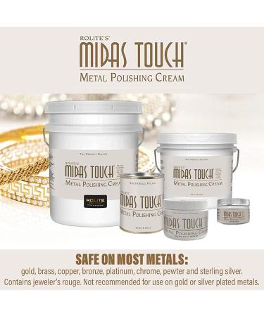 Rolite Midas Touch Metal Polishing Cream - Non-Toxic Cleaner for Sterling Silver, Gold, Brass, Chrome, and Copper - 4.5oz - Buy Online on GoSupps.com