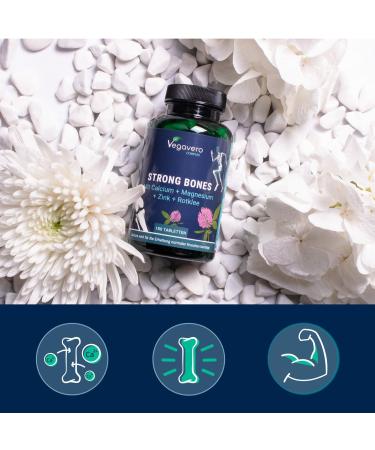 Vegavero Calcium Magnesium and Zinc 800 mg Calcium Daily Dosage For Strong Bones and Menopause 180 Capsules With Red Clover Without Additives & Vegan - Buy Online on GoSupps.com