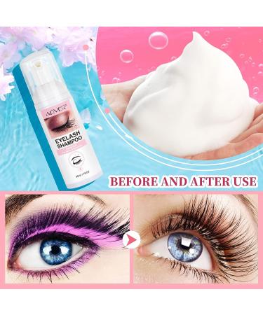 50ml Gentle Eyelash Foam Shampoo Set A: Cleanser + 10 Hydrogel Eye Patches + Mascara Brush - Lash Bath for Makeup Removal & Eyelash Care - Buy Online on GoSupps.com