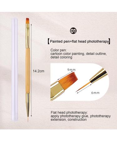 LacyMC 2 in 1 Nail Polish Brush Set - Fine Nail Brushes for Nail Art Decoration - 3 Piece Set for UV Gel, Acrylic Nails - Buy Online on GoSupps.com