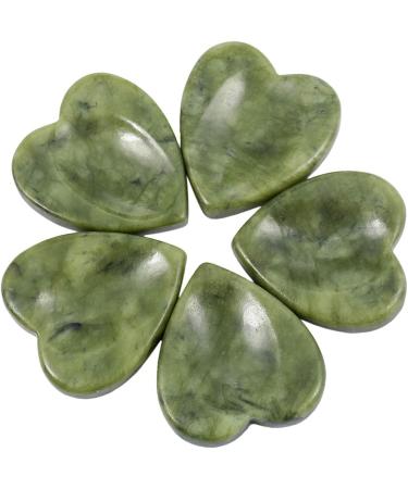 MookaiTe Decor Green Jade Thaumenstein Massage Stones (Pack of 2) - Healing Reiki Gemstones (Heart-Shaped 47x44x7mm) for Holistic Wellness - Buy Online on GoSupps.com