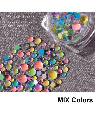 Supplies Women DIY Manicures Candy Colors Mixed Size Nail Art Decals Mermaid Round Glass Decorations Nail Rhinestones Nail Crystal AB Beads(08) - Buy Online on GoSupps.com