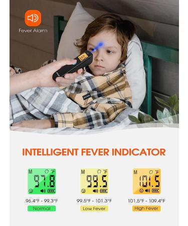 Danz No-Touch Forehead Thermometer | 3-Color LCD Screen, Fast 1-Second Reading, Fever Alarm | Infrared Digital Thermometer for Adults | Ideal for Home, Office, Hospital - Buy Online on GoSupps.com