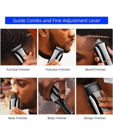 Professional Hair Clippers for Men | 6-in-1 Multi Hair Trimmer & Grooming Kit | Rechargeable Electric Beard Body & Nose Ear Trimmer - Buy Online on GoSupps.com