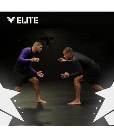 Elite Sports Men's MMA Fight Shorts Black Jack - UFC BJJ No Gi Grappling Jiu Jitsu Shorts (Medium) - Buy Online on GoSupps.com