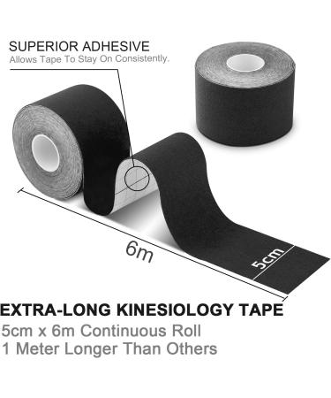 Deilin Kinesiology Tape 19.7ft Roll - Elastic Therapeutic Sports Tapes for Knee, Shoulder, Elbow - Waterproof, Latex Free - Blue/Black/Beige - Buy Online on GoSupps.com