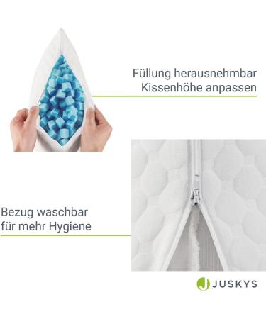 Juskys 40x60 cm Memory Foam Pillows - 2-Pack Breathable Washable Bed Pillows - White Comfort - Buy Online on GoSupps.com