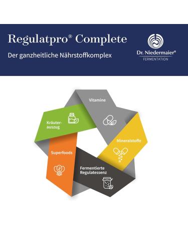  Dr. Niedermaier Regulatpro Complete: Liquid food supplement containing 13 vitamins 10 minerals 6 superfoods 41 herbs 350 ml - Buy Online on GoSupps.com