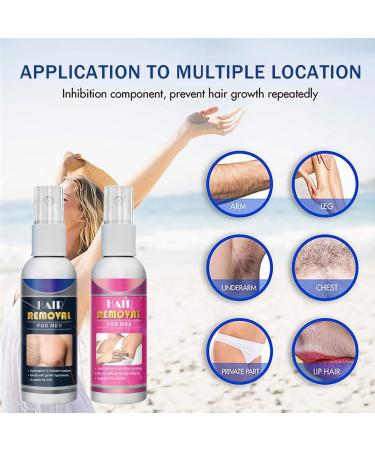 50ml Body Hair Removal Mousse Male and Female Specific Packaging Gentle Painless Hair Removal Spray All Skin Types Chest Legs Under Arms Private Area for Unwanted Hair (2 Mix) - Buy Online on GoSupps.com