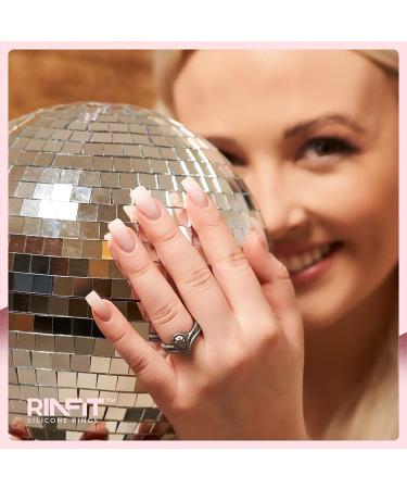 Rinfit Silicone Rings for Women - Wedding Bands - Pear Diamond Collection - 2 Pack - Ideal for Sports & Exercise - Buy Online on GoSupps.com