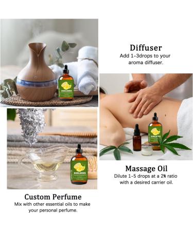Bublanwo Lemon Essential Oil for Hair Scalp Massage 100% Pure and Natural Massage Aromatherapy 4 Fl Oz 118ML - Buy Online on GoSupps.com