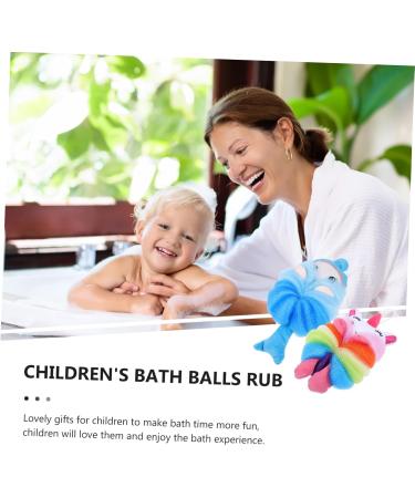 2pcs Cartoon Bath Balls - Exfoliating Body Wash Sponge & Loofahs for Kids | Cute Bathing Supplies - Buy Online on GoSupps.com