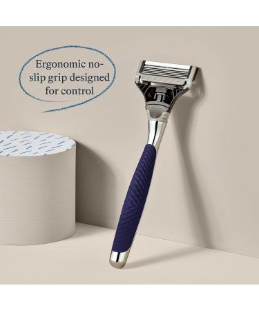 Harry's Razors for Men - Chrome Razor Handle | 5-Blade Razor Set with Lubricating Strip & Precision Trimmer | 3 Cartridges Included - Buy Online on GoSupps.com
