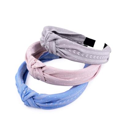 STHUAHE 3PCS Wide Stripes Double Strip Leaves Cross Knot Hair Hoop by Beauty Hair (3 Colors) - Buy Online on GoSupps.com