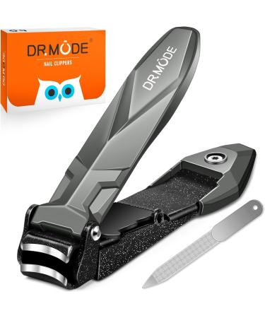 DRMODE Heavy Duty Nail Clippers with Catcher - Ultra Sharp Ergonomic Fingernail & Toe Nail Clippers for Men - Mess Free Self Collecting Design - Buy Online on GoSupps.com