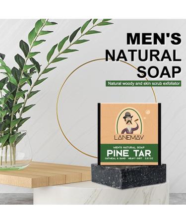 Pine Tar Soap All Natural Bar Soap For Men Cold Process Pine Tar Soap For Men Natural Soap To Kill Mites - Buy Online on GoSupps.com