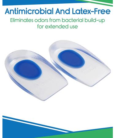 ViveSole Gel Heel Cups (Pair) - Plantar Fasciitis Relief - Silicone Inserts for Bone Spurs & Achilles Treatment - Support Protectors for Men & Women - Blue SM - Buy Online on GoSupps.com