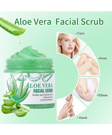 Facial Scrub & Face Exfoliator Aloe Vera Exfoliating Facial Scrub & Cleanser for Smooth Skin Face Exfoliator Gentle Pore Refining for Refresh Skin 1 Ounce (Pack of 1) - Buy Online on GoSupps.com