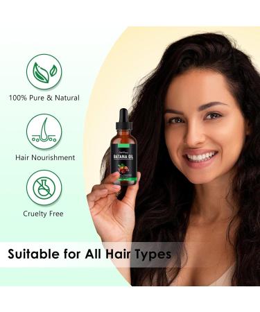 Batana Hair Oil 60 ml Hair Thickness Repairs Damaged Hair Strengthens and Nourishes Damaged Hair Organic Natural Batana Oil - Buy Online on GoSupps.com