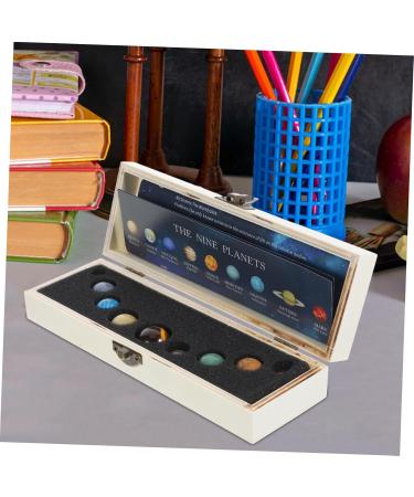 Solar System Crystal Ornament Set - 9 Planets Statue with Wooden Stand | Home D cor & Mineral Display - Buy Online on GoSupps.com