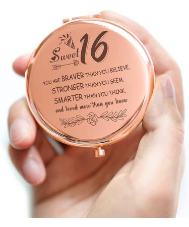 LOGMOR Sweet 16 Gifts for Girls - Travel Compact Mirror - Birthday Gift Idea for Daughter, Best Friend, Sister - Fun and Stylish Present for Her - Buy Online on GoSupps.com
