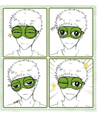 Cute Frog 3D Cartoon Unisex Sleep Eye Mask | Soft Blindfold for Sleeping, Travel, Office | Relaxation Mask in D-Green (9.45 x 3.35 inches) - Buy Online on GoSupps.com