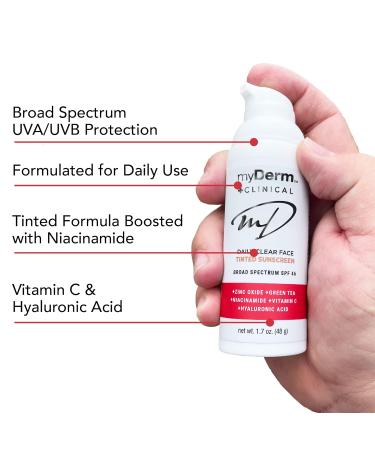 Buy Twin Pack myDerm CLINICAL SPF 46 TINTED Zinc Sunscreen Lotion - 1.7 Fl Oz (Pack of 2) | International Shipping Available - Buy Online on GoSupps.com