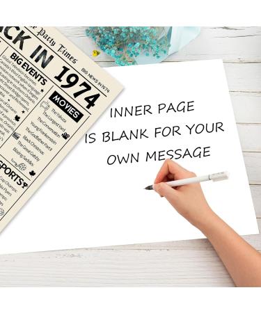 HOMANGA 50th Birthday Card for Men and Women Back in 1974 50th Birthday Gifts for Men Women Jumbo 50th Bday Card For Wife Husband Brother 50 Year Birthday Card 20x25cm (Envelope Included) - Buy Online on GoSupps.com