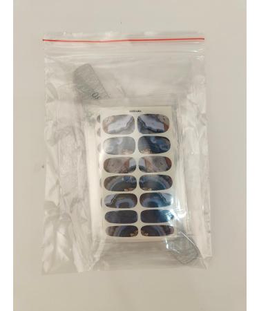 Kalolary 12-Piece Color Gradient Marble Nail Polish Stickers - Self-Adhesive Full Nail Wraps with Nail File | Trendy Monochrome Designs for Effortless Nail Art - Buy Online on GoSupps.com