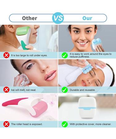 Hanmier Ice Roller for Face - Cold Facial Massage Tool for Puffiness, Migraine Relief & Skin Care - Blue - Buy Online on GoSupps.com