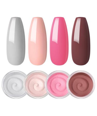 2G Dipping Powder Kit Nail Starter Nail 4PCS Dipping Powder System French Powder No Needed Nail Lamp Fast Dry Nail Art Manicure DIY Salon Gift Set for Women Girls DIY Nail Beginner Home Salon Gift color11
