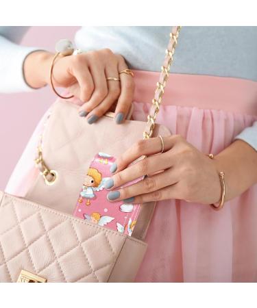 Mini Leather Lipstick Organizer with Mirror - Cartoon Angel Pink Case | Shop Now - Buy Online on GoSupps.com