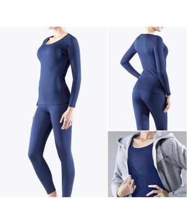 TSLA Women's Thermal Underwear Set - Soft Fleece Lined Long Johns - Winter Warm Base Layer Top & Bottom - Navy, Medium - Buy Online on GoSupps.com