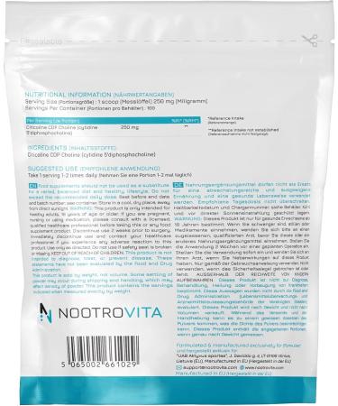 Citicolin CDP Choline Powder 25g | Enhance Memory & Cognition | No Fillers Allergen-Free | Made in ISO-Certified Facility | NOOTROVITA - Buy Online on GoSupps.com