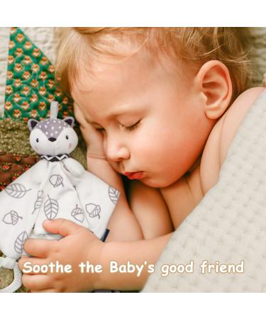 Fvntuey Baby Shower Gifts Set - Newborn Blanket, Baby Lovey, Wooden Rattle Toy, Funny Bibs, Socks & Greeting Card - Baby Boy Gift Basket with Neutral Fox Design - Buy Online on GoSupps.com