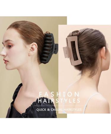 LuSeren Hair Clips for Women 4.3 Inch Large Hair Claw Clips for Women Thin Thick Curly Hair Big Matte Banana Clips Strong Hold Jaw Clips (Multi Color) Beige Pink Green Khaki Brown Black - Buy Online on GoSupps.com