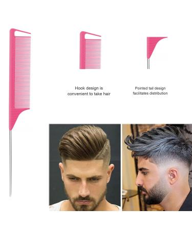 3 Pieces Sleek Bun Brush Set - Double Edge Teasing Hairbrush & Rat Tail Comb for Women Children | Pink - Perfect for Hairdressers - International Shipping Available - Buy Online on GoSupps.com