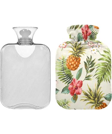 Buy Naanle Tropical Flower Pineapple 2L Hot Water Bottle - Transparent Heat & Cold Therapy for Pain Relief Bed & Foot Warmer - Buy Online on GoSupps.com