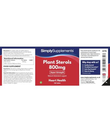 Plant Sterols 800mg | 12-Month Supply | Lower Cholesterol Naturally | Vegan | UK Made - Buy Online on GoSupps.com